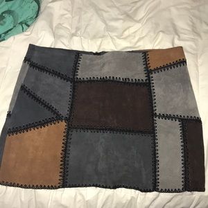 patchwork mini skirt